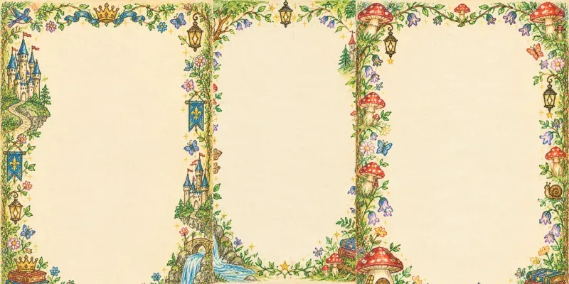 Crayon Fairy Tale Journal Borders
