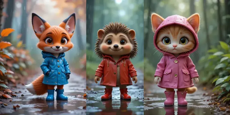 Rainy Day Forest Critters generated by undefined