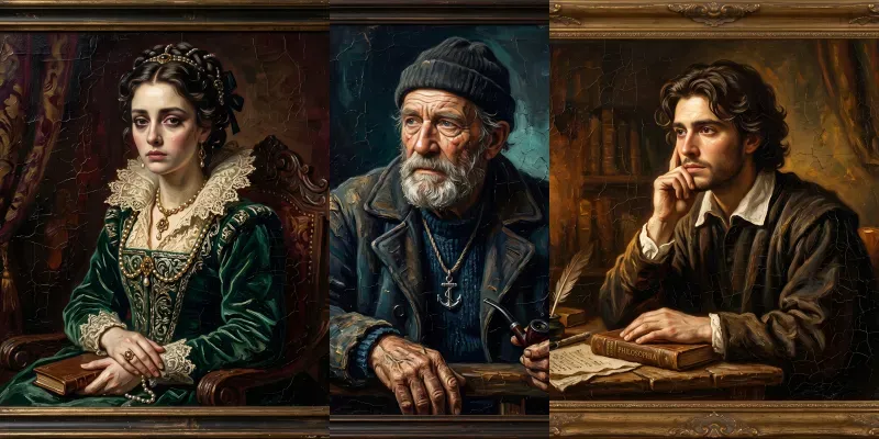 17th Century Chiaroscuro Oil Portraitures generated by undefined