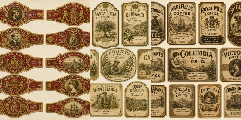 Vintage Product Labels generated by undefined