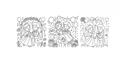 Princess Wedding Coloring Pages For Girls generated by chatgpt-image