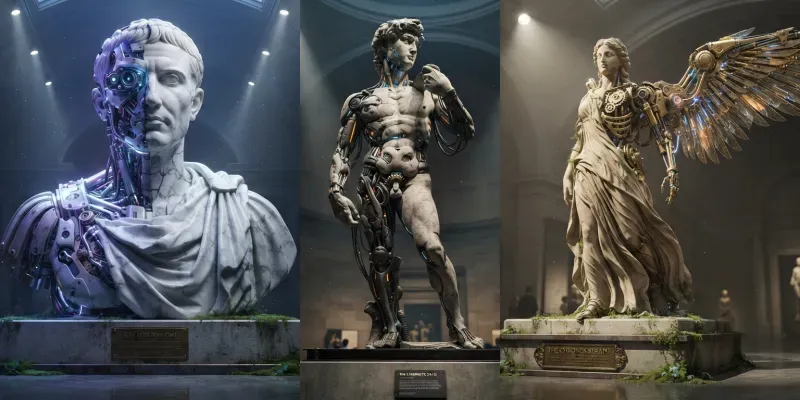 Biomechanical Renaissance Sculptures generated by undefined