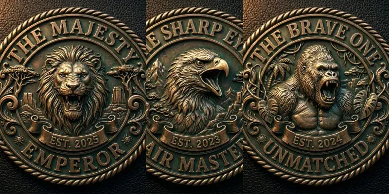 3D Antique Animal Relief Badges generated by undefined