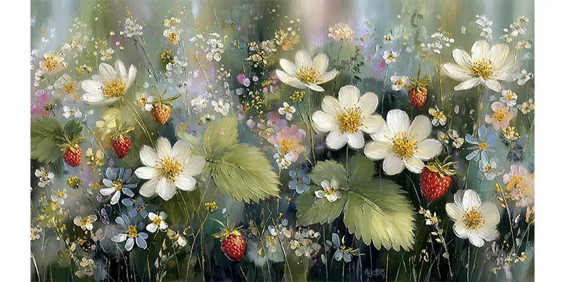 Cottagecore Oil Impasto Landscape Tv Art generated by undefined