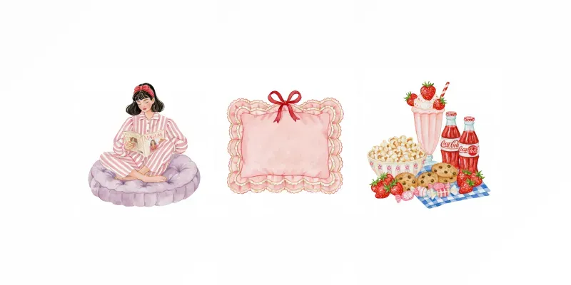 Grandmillennial Slumber Party Cliparts
