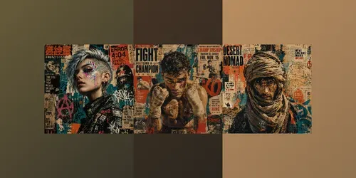 Punk Urban Collage Portrait Art generated by chatgpt-image