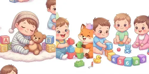Cute White Background Kids Learning generated by gemini-image