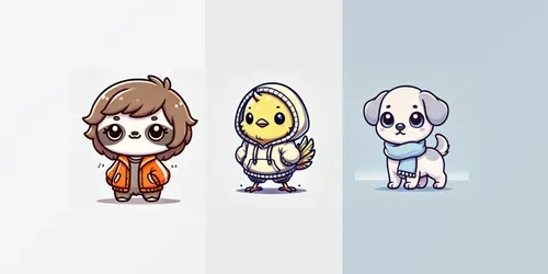 Cute Dressed Animal Cartoons generated by dalle