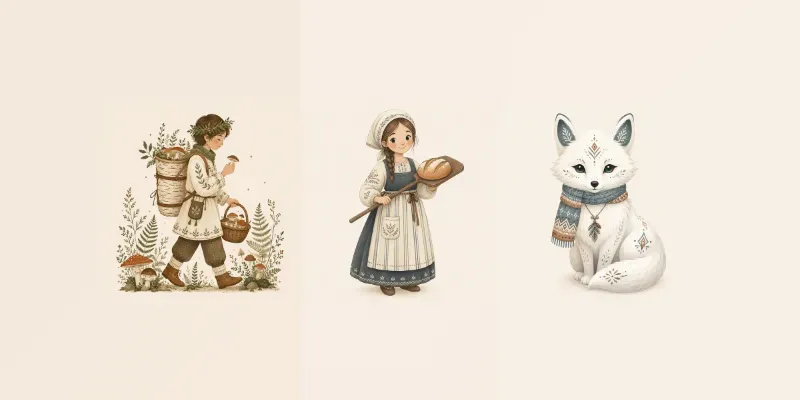 Nordic Folk Character Designs generated by undefined