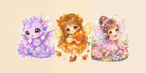 Enchanting Kawaii Sticker Collections generated by chatgpt-image