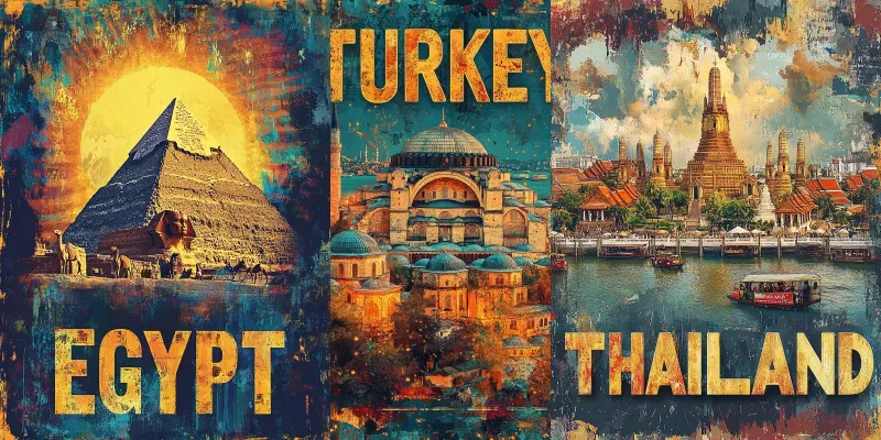 Travel Collage Postcards generated by undefined