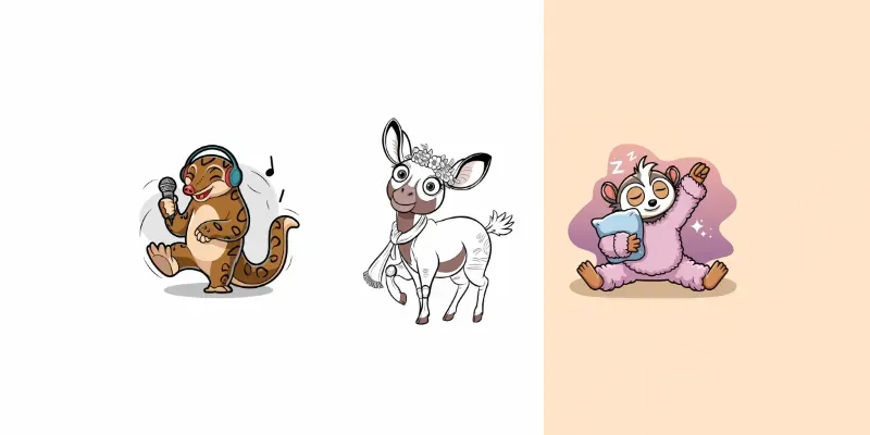 Animal Characters In Charming Moods generated by undefined