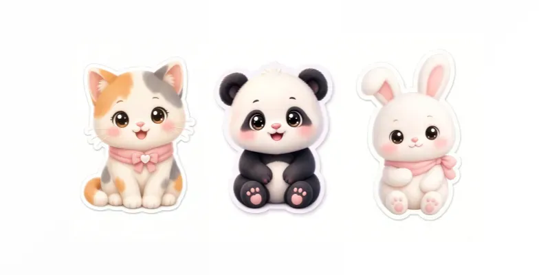 Cute Chubby Animal Stickers generated by undefined