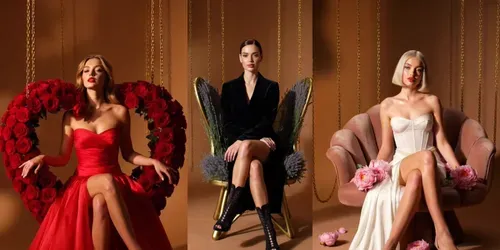 Luxury Glamour Throne Women Videos generated by grok-video