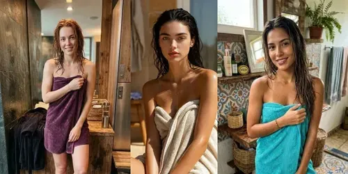 Postswim Candid Photos generated by grok-image