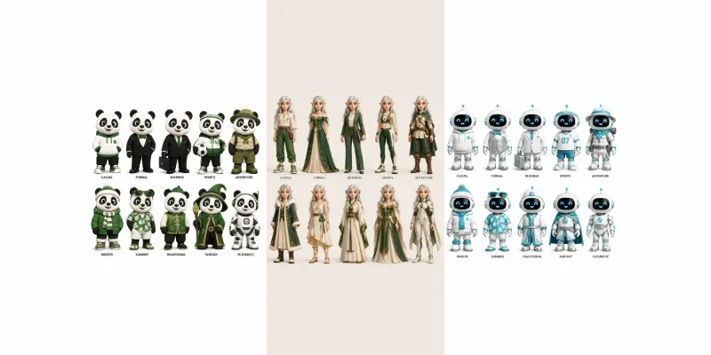 3d Character Outfit Sheet generated by undefined