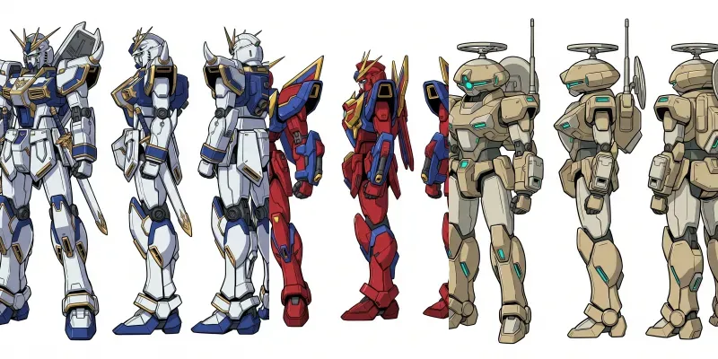 Mecha Robot Design Character Turnarounds generated by undefined