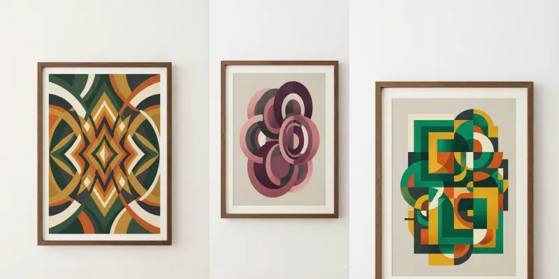 Midcentury Geometric Wall Art generated by undefined