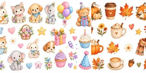 Watercolor Sticker Sheets generated by chatgpt-image