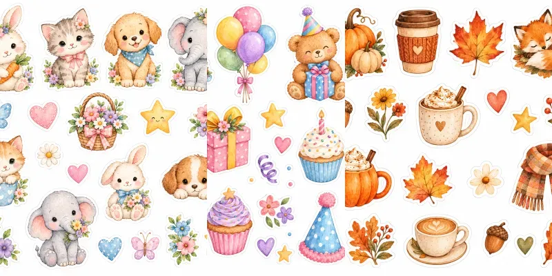 Watercolor Sticker Sheets
