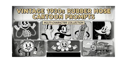 Vintage 1930s Rubber Hose Cartoons generated by midjourney