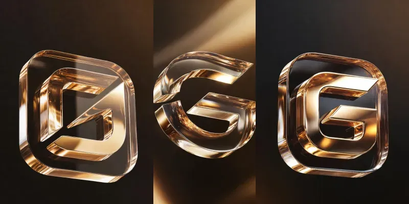 Gold Glass Logos 8K generated by undefined