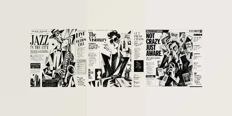 Surreal Newspaper Caricatures generated by undefined