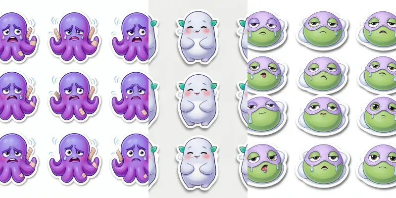 Sticker Sheet Mood Monsters generated by undefined