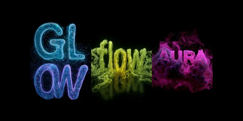 Bioluminescent Fluid Typographies generated by undefined