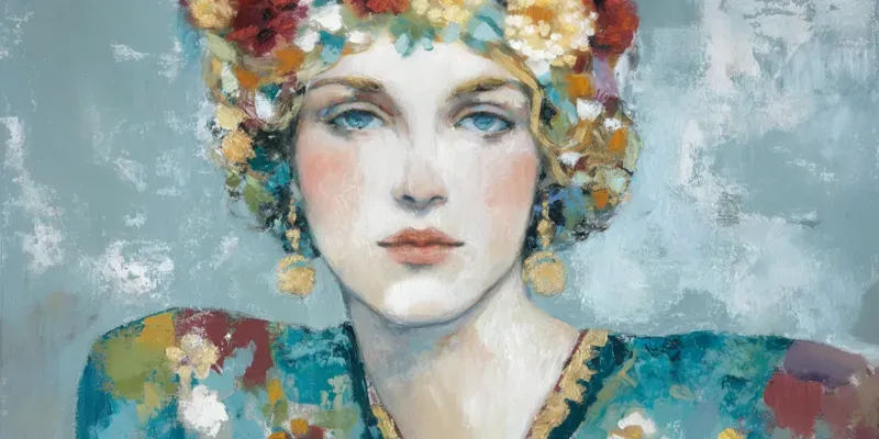 Vintage Impressionist Portrait Art generated by undefined