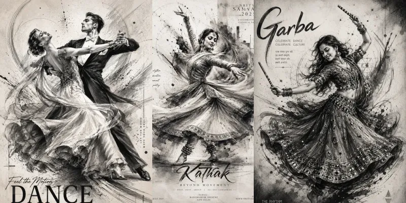 Dynamic Dance Poster Sketches generated by undefined