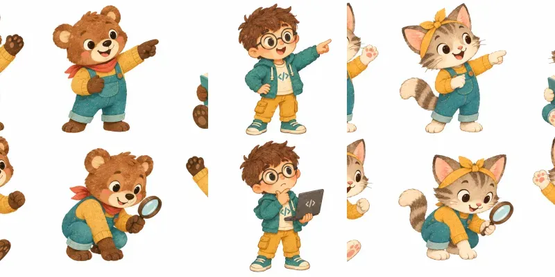 Kids Character Clipart Sheets
