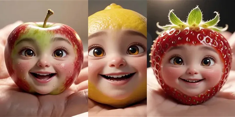 Cute Anthropomorphic Baby Fruits generated by undefined