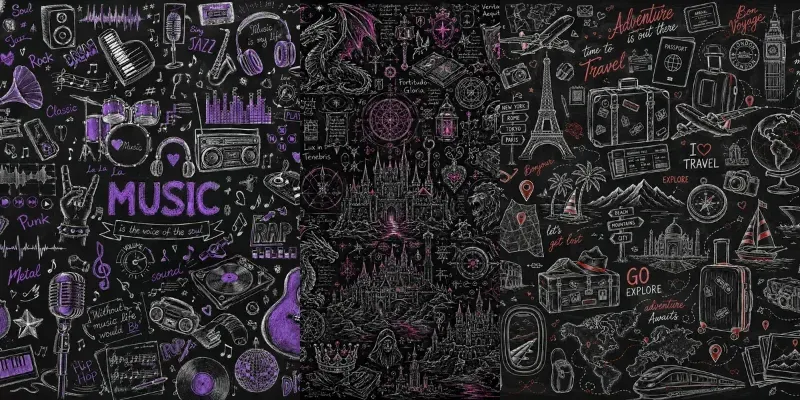 Chalkboard Doodle Pattern Collections generated by undefined