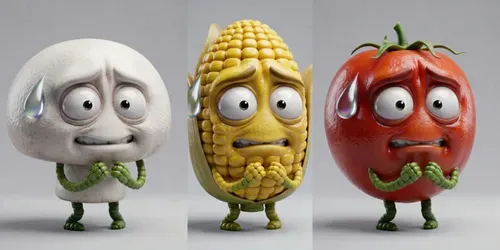 Stressed Out Vegetable 3D Emojis generated by chatgpt-image
