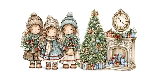 Cute Scandinavian Christmas Cliparts generated by midjourney
