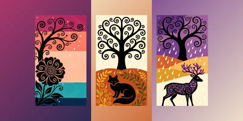 Whimsical Silhouette Decorative Art generated by undefined