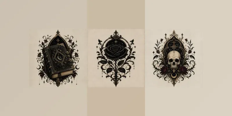 Gothic Fantasy Cliparts generated by undefined