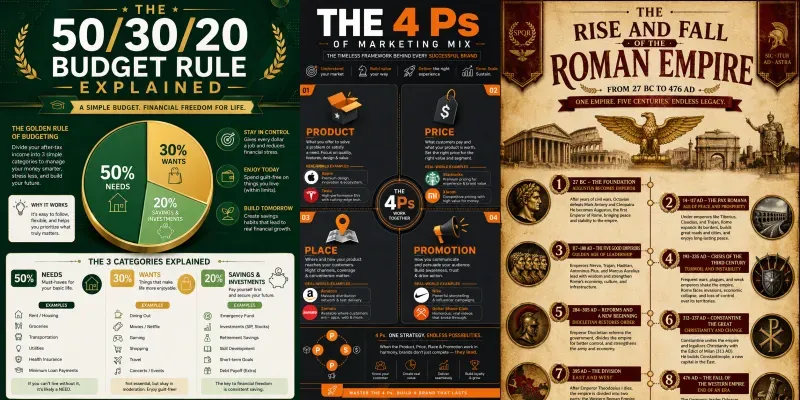 Cinematic Premium Infographic Posters generated by undefined