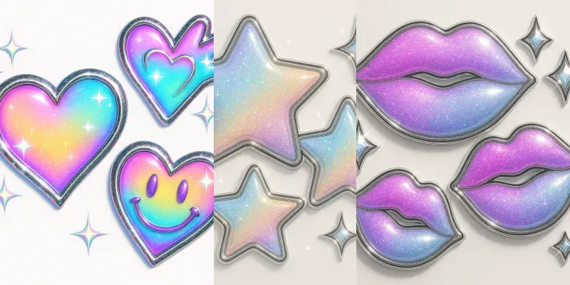 Y2k Emotion Stickers Packs Holographic generated by undefined