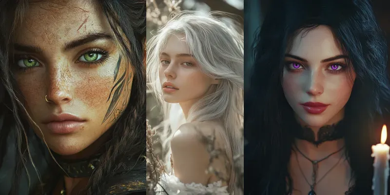 Ethereal Women In Stylized Portraits generated by undefined