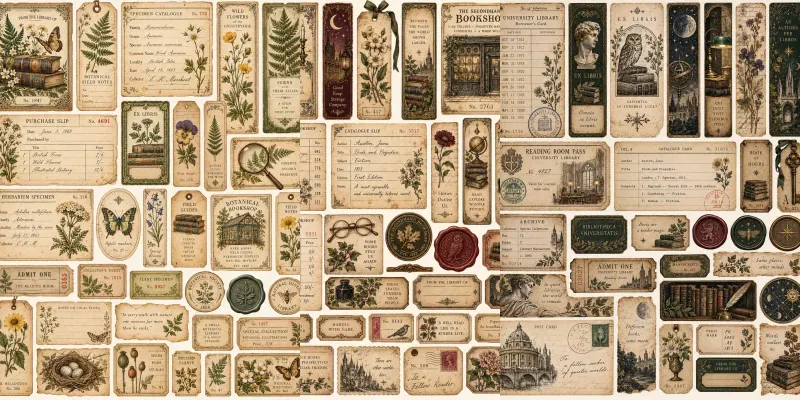 Antique Bookshop Ephemera Sheets