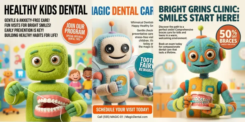 Pediatric Dental Clinic Promo Poster generated by undefined