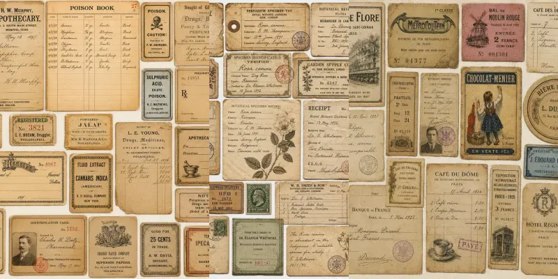 Vintage Ephemera Collages generated by undefined