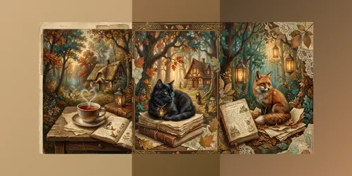 Vintage Autumn Fairytale Manuscripts generated by gemini-image