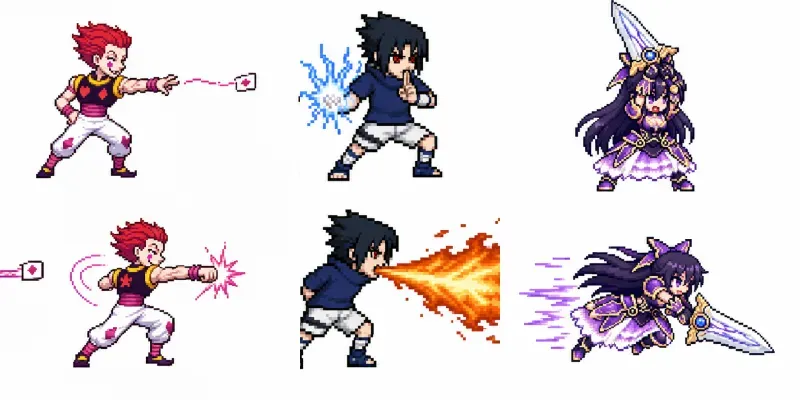 Anime Pixel Art Sprite Sheet Packs generated by undefined