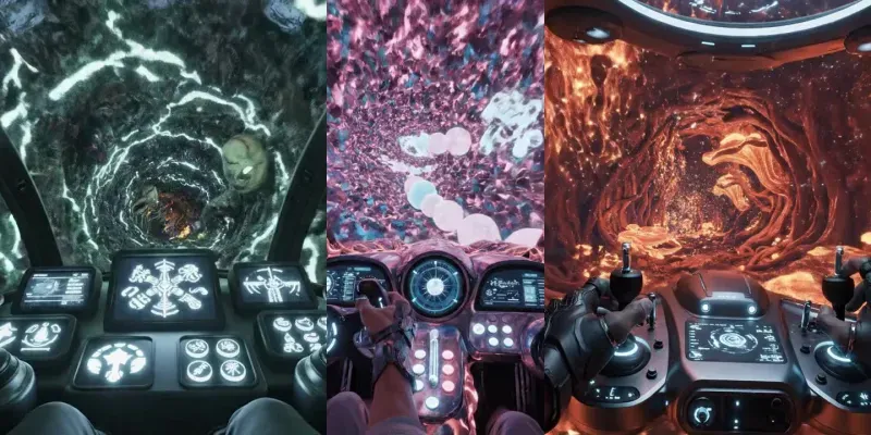 Surreal Firstperson Alien Tunnel Advents generated by undefined