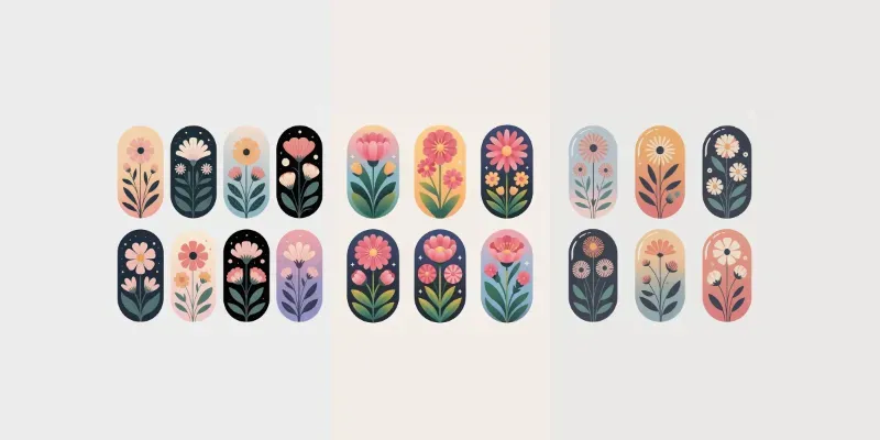 Elegant Capsule Floral Illustrations generated by undefined