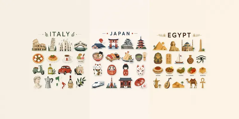 Collections Of Stickers Cultural Icons generated by undefined