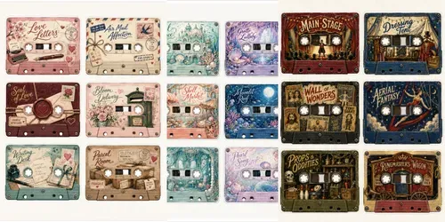 Mixtape Cassette Fussy Cut Ephemera generated by chatgpt-image